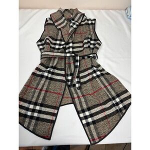 Preowned Uno Core Sleeveless Tie Wrap Vest Waterfall Open Y2K Women's Size Large